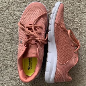 Coral Pink Champion Sneakers (size 7)